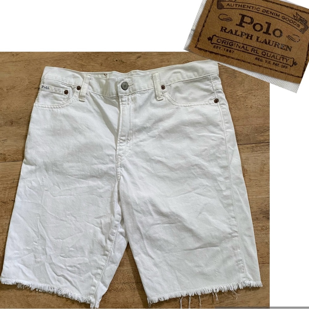 Polo by Ralph Lauren Sullivan Slim Big Boy’s Size 20 Raw Edge White Denim Shorts